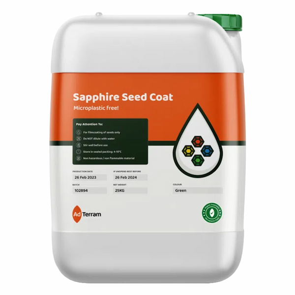 Opakowanie Sapphire Seed Coat 25 l – zaprawa nasienna do barwienia i powlekania nasion